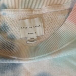 American Eagle Outfitters Pastel Tie-Dye Crewneck Sweater - Blue, Pink, Mint